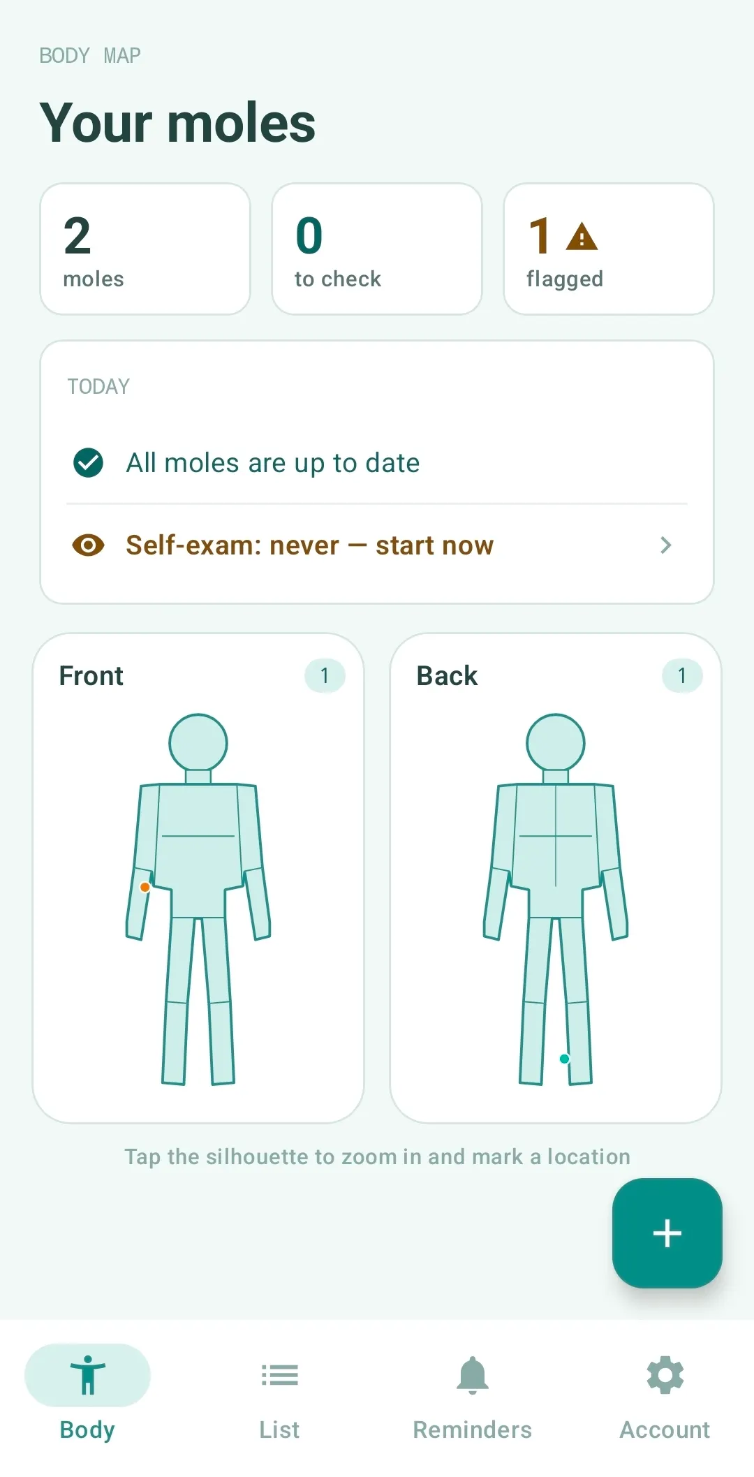J-Skin body map